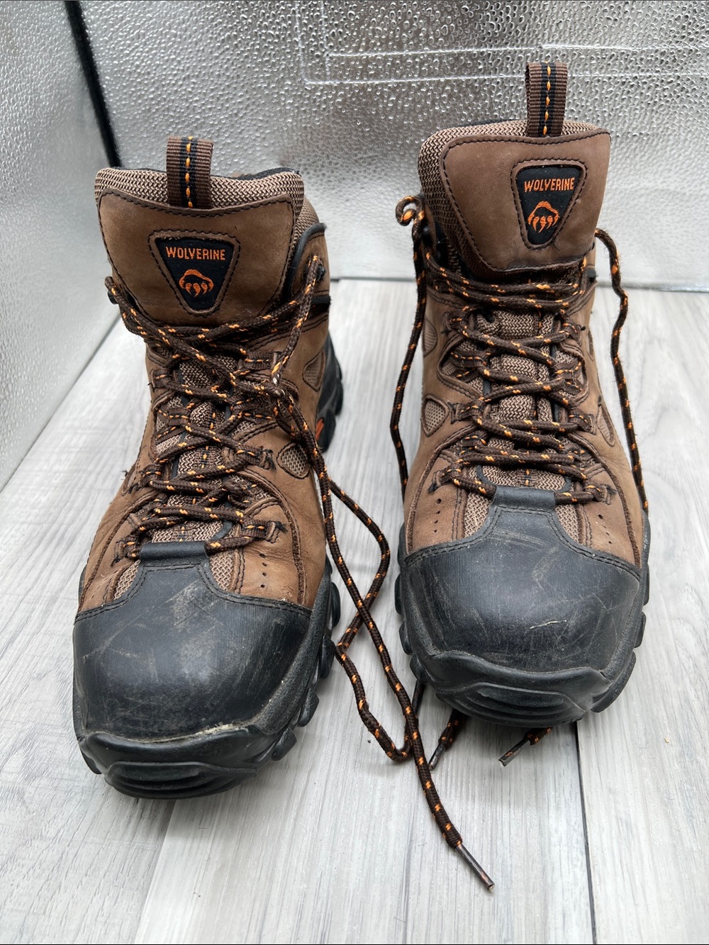 Wolverine Work Boots Mens Size 10.5 M Hudson Steel Toe Safety Leather Oil Res